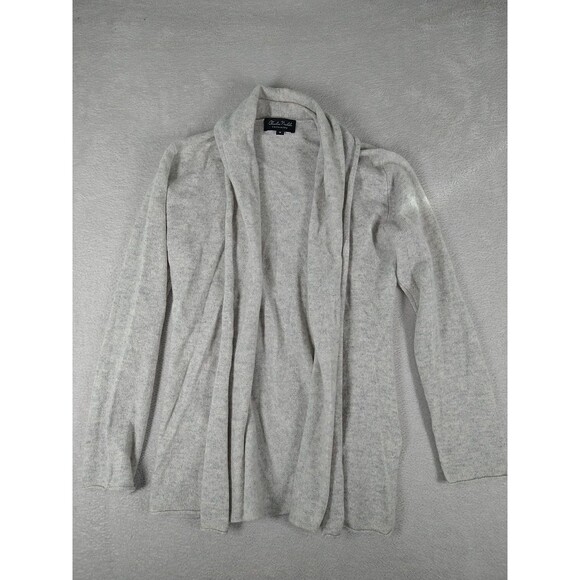 Claudia Nichole 100% Cashmere Open Front Cardigan Size Medium Gray Soft Longline - Picture 1 of 7
